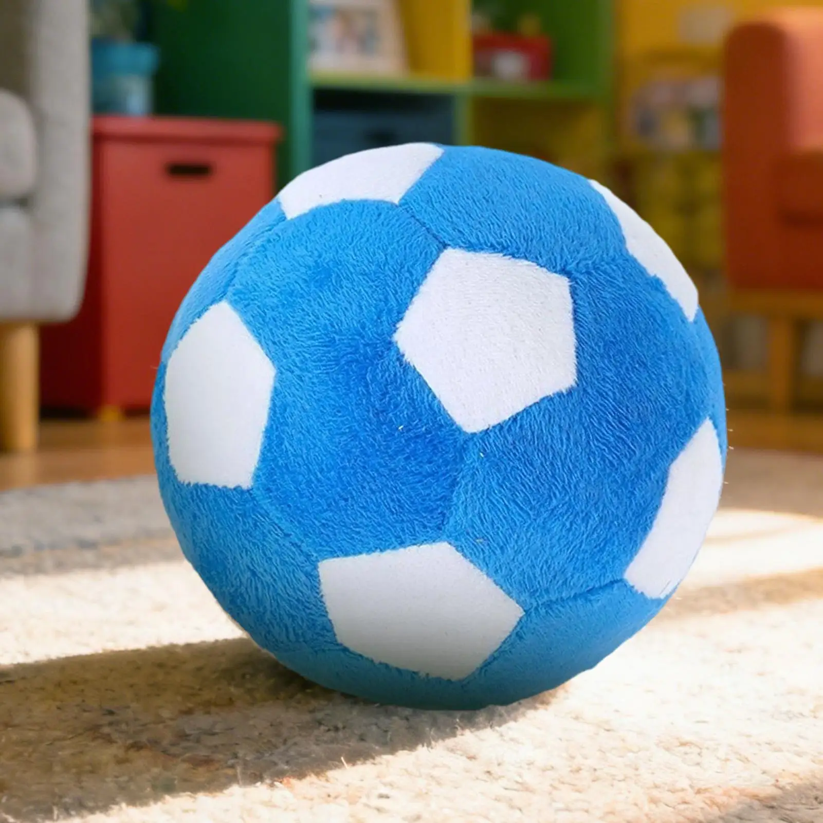 Dog Soccer Ball Toy Soft Chewing Game Plush Soft Squeaky Balls for Dogs for Indoor Outdoor Play Teething Enrichment Puppy Large view 3