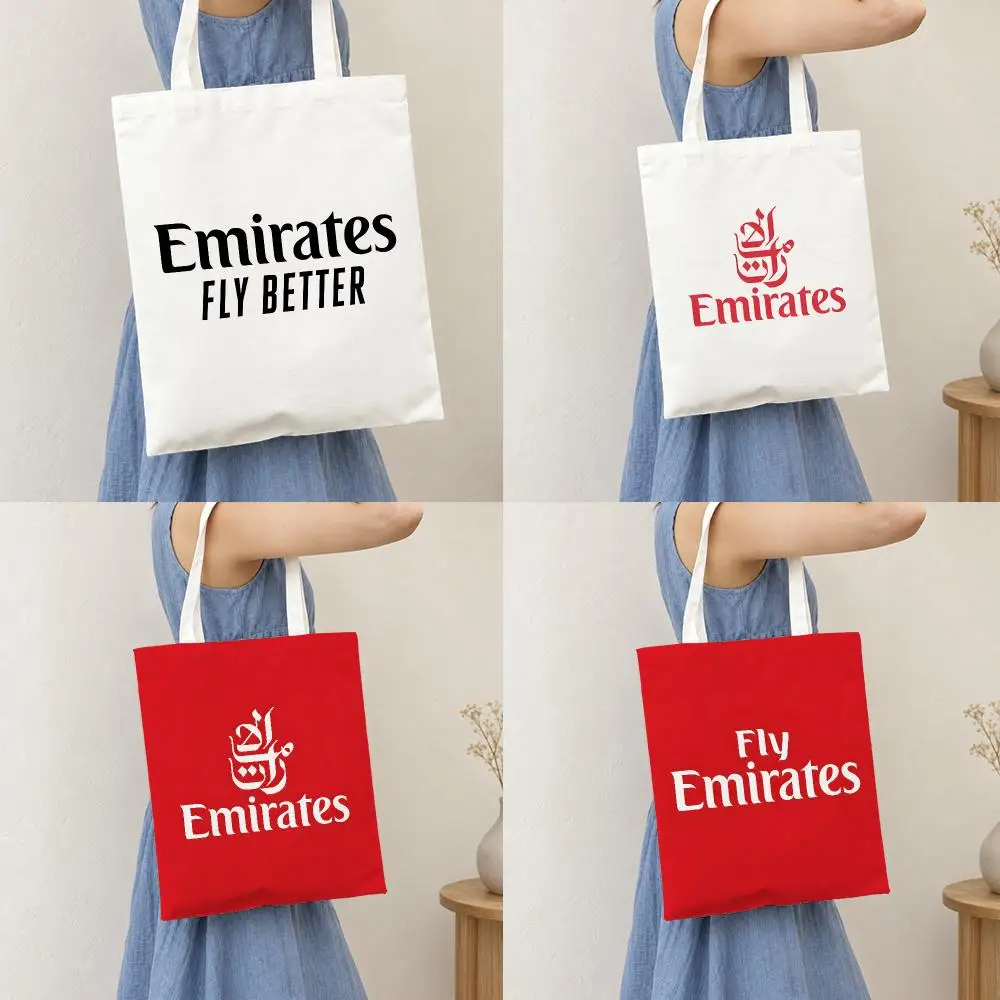 Premium Luxury First Class Emirates Storage Bags Lightweight Canvas Tote Bag Portable Shopping Convenient