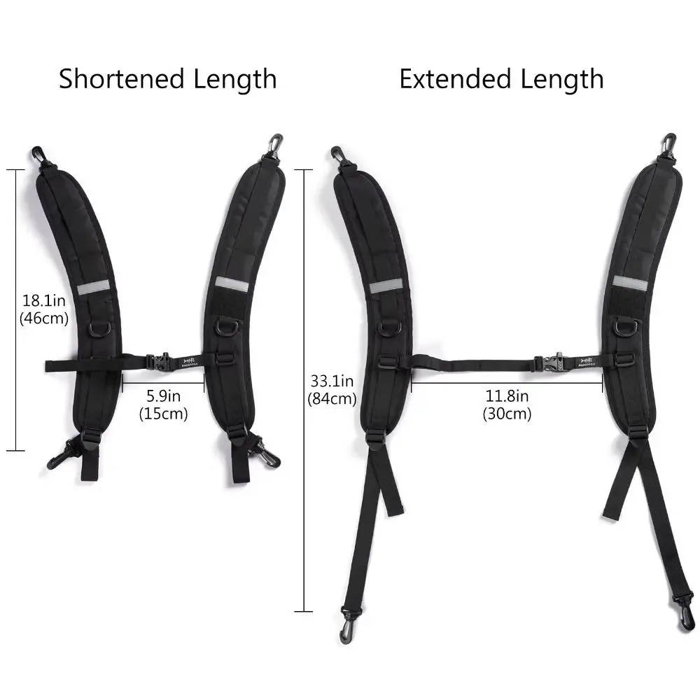 

New Black Backpack Straps Oxford Cloth Shock Absorption Bags Shoulder Strap Adjustable Strap Outdoor Sports