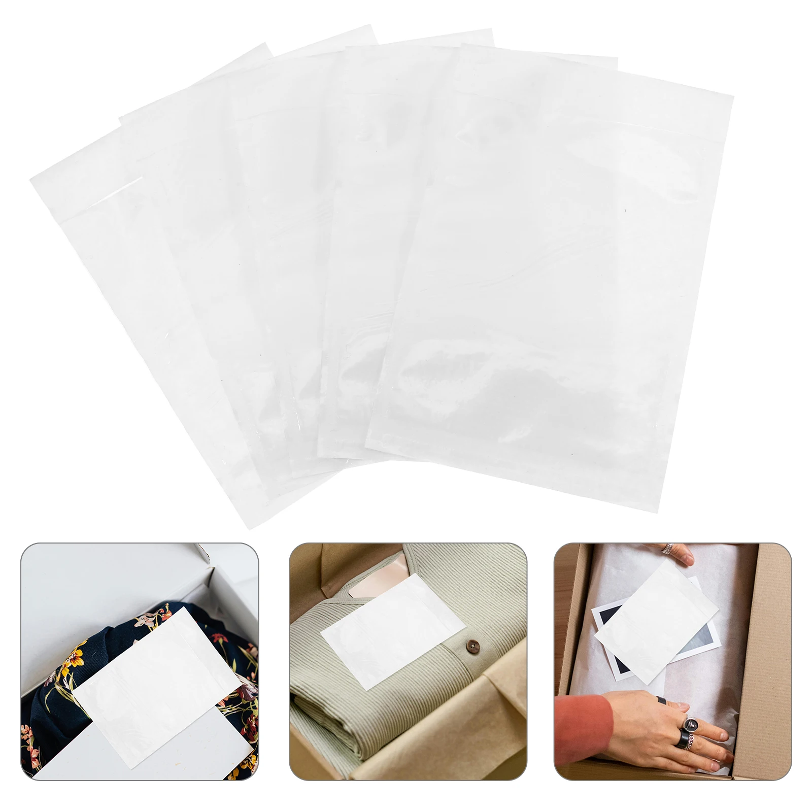 

100 Pcs Self Adhesive Packing List Envelopes Clear Sealed Bags For Shipping Invoices Documents CPE Material Blank Window