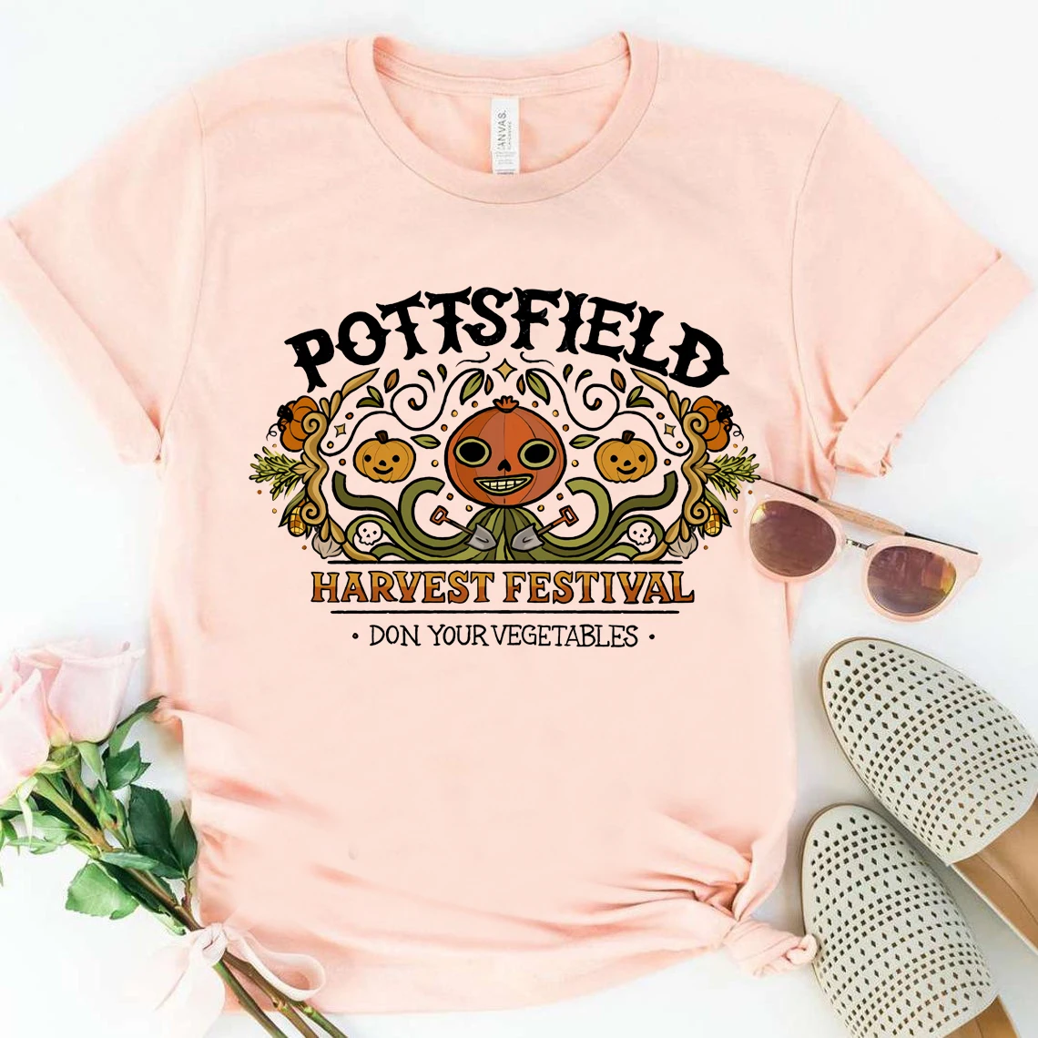 Pottsfield Harvest Festival T-shirt Over The Garden Wall Tshirt Pumpkin Halloween Tees Don Your Vegetables Vintage Graphic Tee