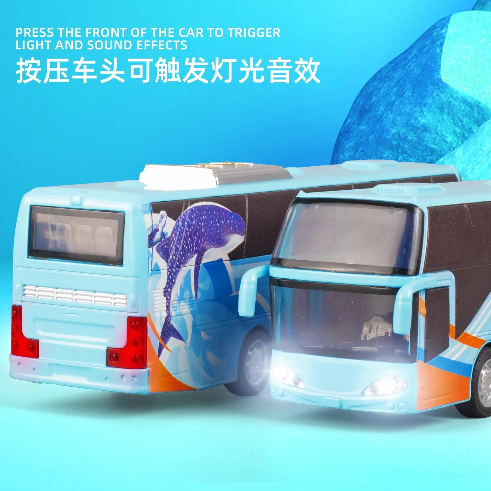 Modelo de coche de aleación de autobús pasajero 1:32, simulación de sonido y luz, coche de juguete extraíble, colección de niños, regalo de decoración