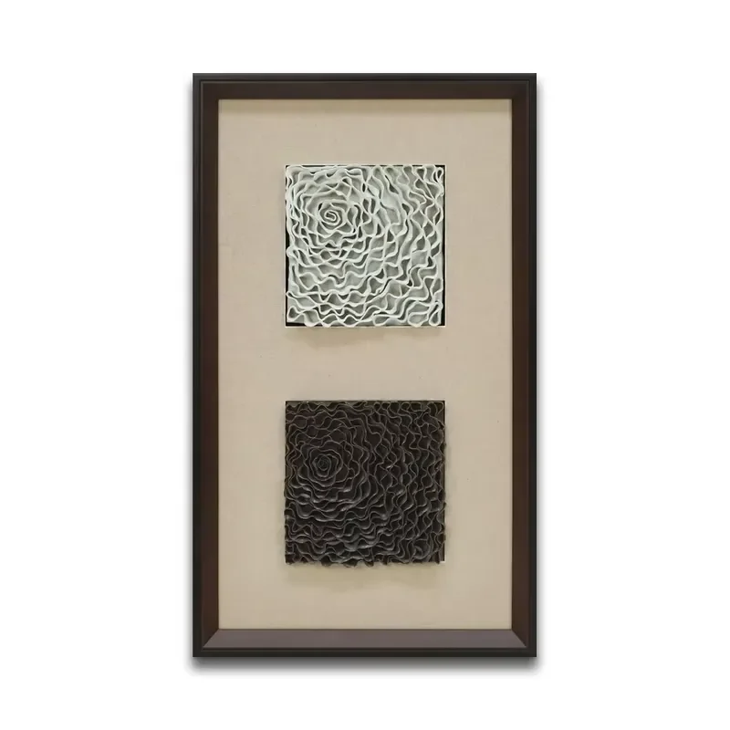 Wholesale Ready Made Pottery Hotel Artwork Vintage Hand Crafted Ceramic Flower 3D Wall Decor
