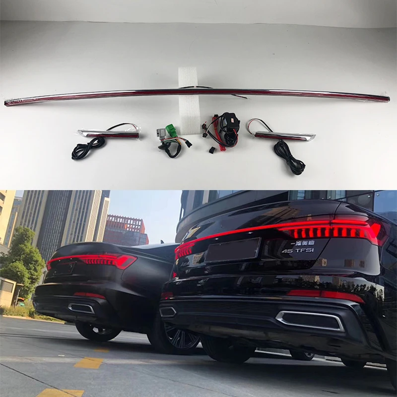 

Through trunk tail light Fit for audi new a6 C8 rear lamp modified new streamer through tail light LED turn signal width light