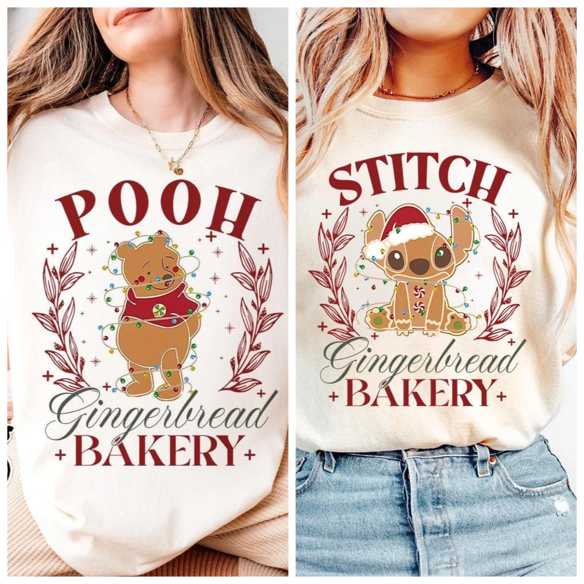 

Disney Trendy Casual Mickey and Friends Gingerbread Baking Christmas T-shirt Disney Christmas Family Gift Disney Mickey Very