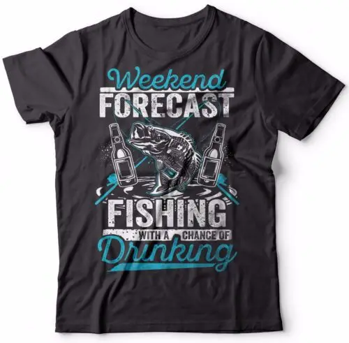 Fishing T-shirt Funny Shirt For Fishermen Fishing With A Chance Of Drinking Tees