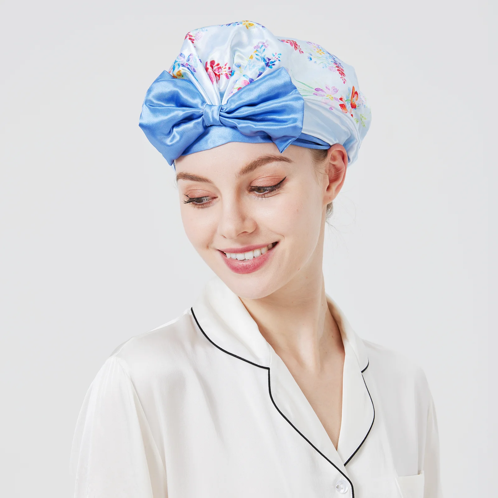 

Лондонская керамика, атласная шляпа для сна, шелковый чепчик, принадлежности для ванной комнаты, аксессуары для волос, шапочка для душа, шапочка для личной гигиены, шапка для сауны