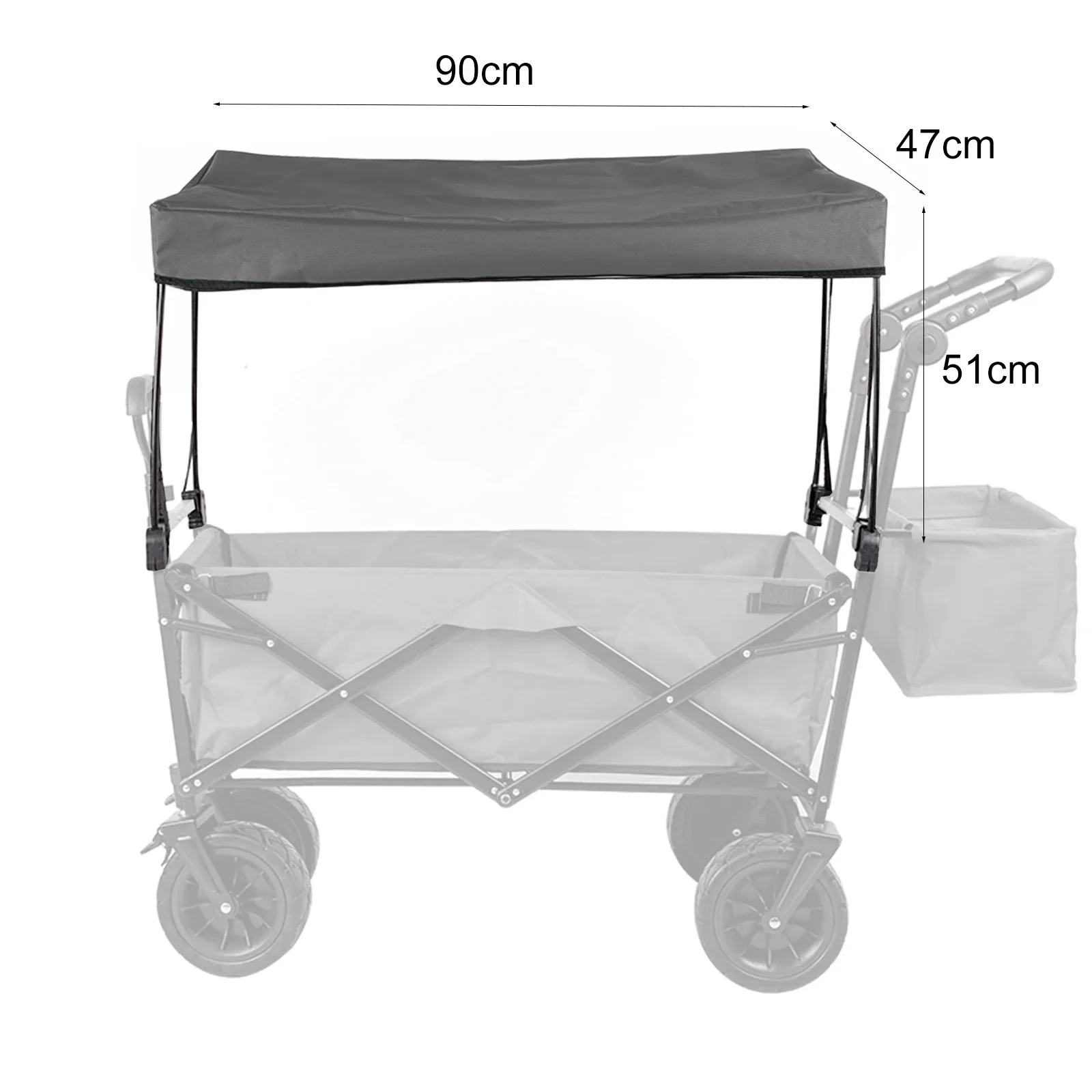 1pc Awning Canopy For Wagon Attachment Sun Shade Cover For Folding Trolley Waterproof 600D Oxford Cloth Cart Handcart Sunshade