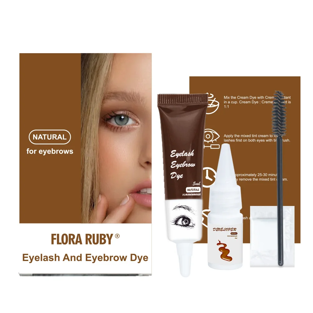 

Eyelash Eyebrow Dye Tint Semi Permanent 2 in 1 Waterproof Fast Dye Brow Enhance Long Lasting Eyebrow Dying Black Brown