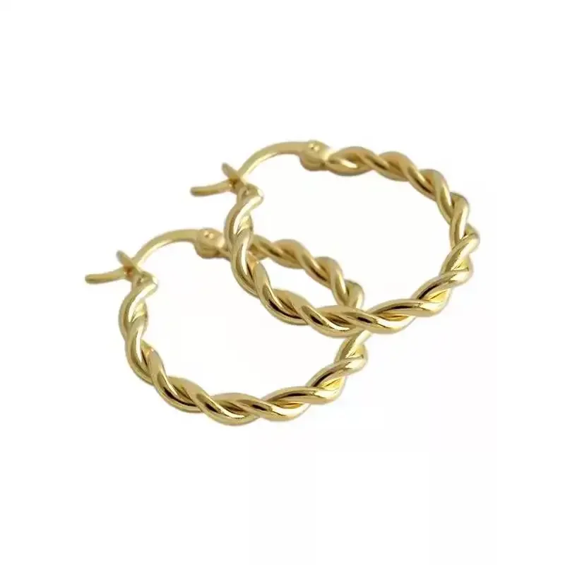 Wholesale Unique Cool Punk Retro Mobius Twist Circle Luxury Engagement Hoop Earrings for Women Jewelry