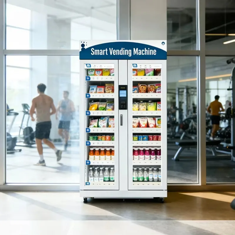 AI Smart Fridge EU/US Cashless Large Capacity Gravity Check Open Door Vending Machine Double Smart Camera SDK Touchscreen OME