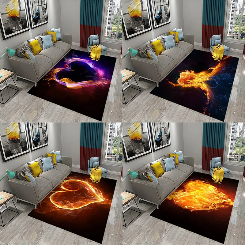 

Ковер Love Flame для прихожей, кухни, входа, ванной комнаты, нескользящий, декор для гостиной, спальни