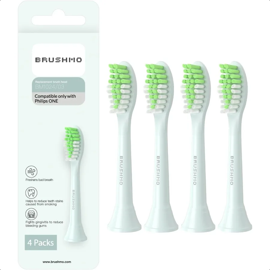 

Сменные насадки для зубных щеток, совместимые с Philips One для ручек электрических зубных щеток Sonicare HY1022, 4 стандартных насадки с