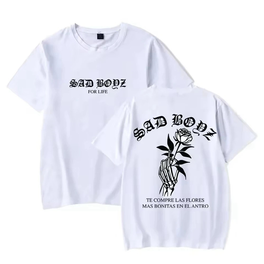 T Shirt Men Mens Clothing T Shirt Homme Mens T Shirt  New in Top & Tees Junior H Las Flores Sad Boyz Tour Merch Print T-shirts