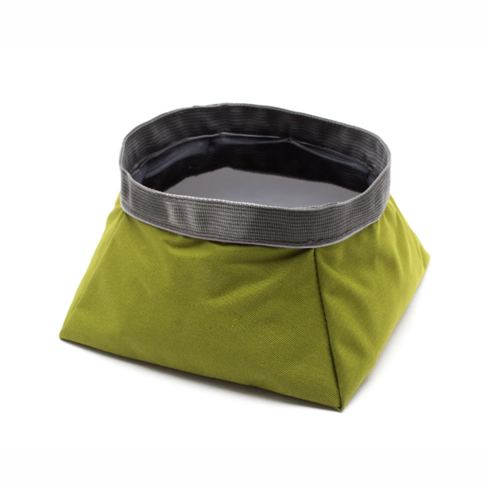 

2 In 1 Pet Green Foldable Dog Cat Feeder Food Water Travel For Outdoor Use Portable Pets Feeding Bowl Dog Bowl