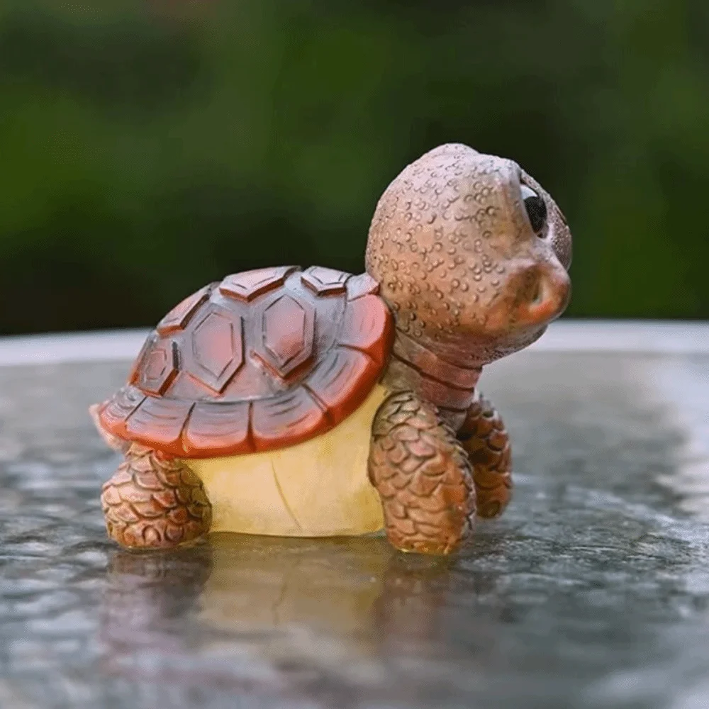 

Collectible Big Eyed Turtle Ornament Crafts Lucky Sea Turtle Figurine Cartoon 10.5cm Marine Life Ornaments Desktop Decorative