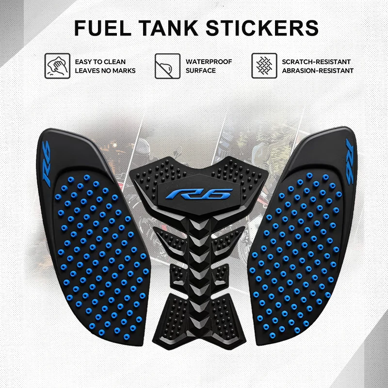 

Motorcycle Tank Side Knee Slip Protection Decals Stickers For MT-09 2014-2020 MT-03 2013-2016 R1 2015-2026 YZF-R6 2008-2016