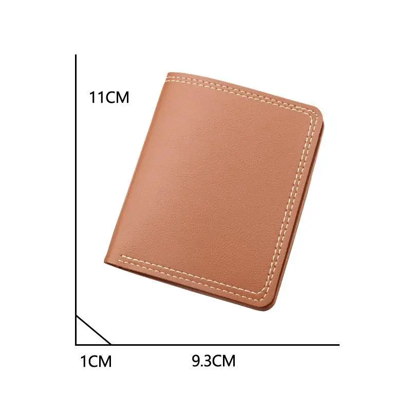 Minimalistische Herren-Geldbörse aus PU-Leder, Schwarz-Kaffee, große Kapazität, mehrere Fächer, zweifach faltbar, Ausweiskartenhalter, für Männer und Frauen – Detail 2