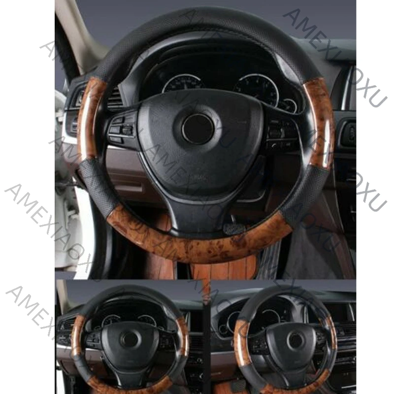 

Эксклюзивный чехол на руль автомобиля из искусственной кожи с узором под дерево махагон
