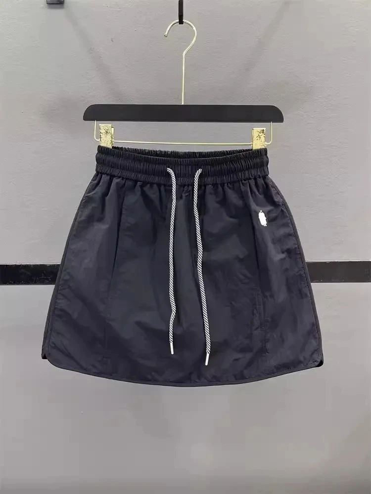 White Workwear  Skirt Women's Summer Thin Elastic High Waist Slim A-Line Casual Sports Short Skirt Anti-Aging image 3