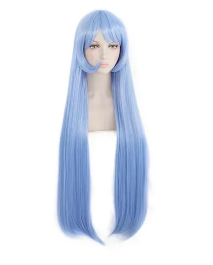 Peluca de Cosplay de My Hero Academia Nejire Hado Hadou, pelo largo y liso azul suave, pelucas de fiesta para mujer, peluca de disfraz de Cosplay