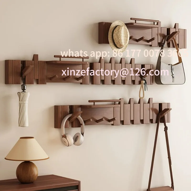 

Customizable Beech Coat Rack Wall Mounted Clothes Hook Storage Rack Hallway Entrance Door Hanger Home Decor Simple Furniture