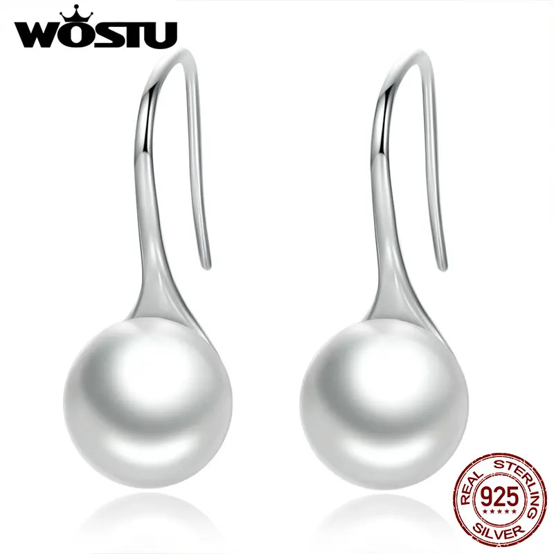 WOSTU Hot Fashion 100% 925 Sterling Silver Lucky Forever Circular Stud Earrings For Women Authentic Original Jewelry Gift