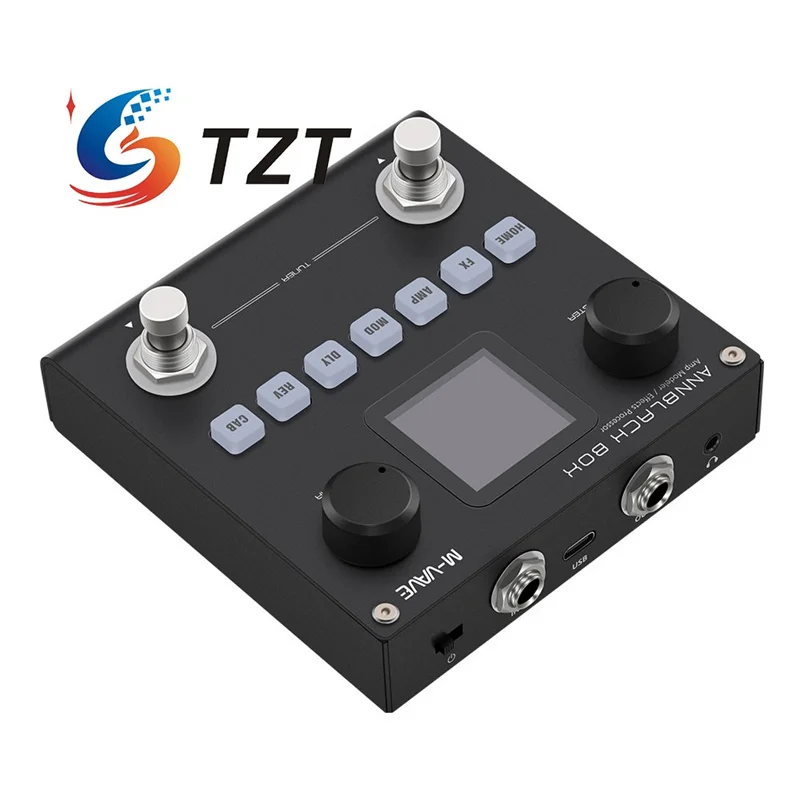 TZT M-VAVE ANNBLACK BOX Моделитель усилителей Процессор эффектов с цветным экраном 1,54 дюйма для гитары, баса и записи