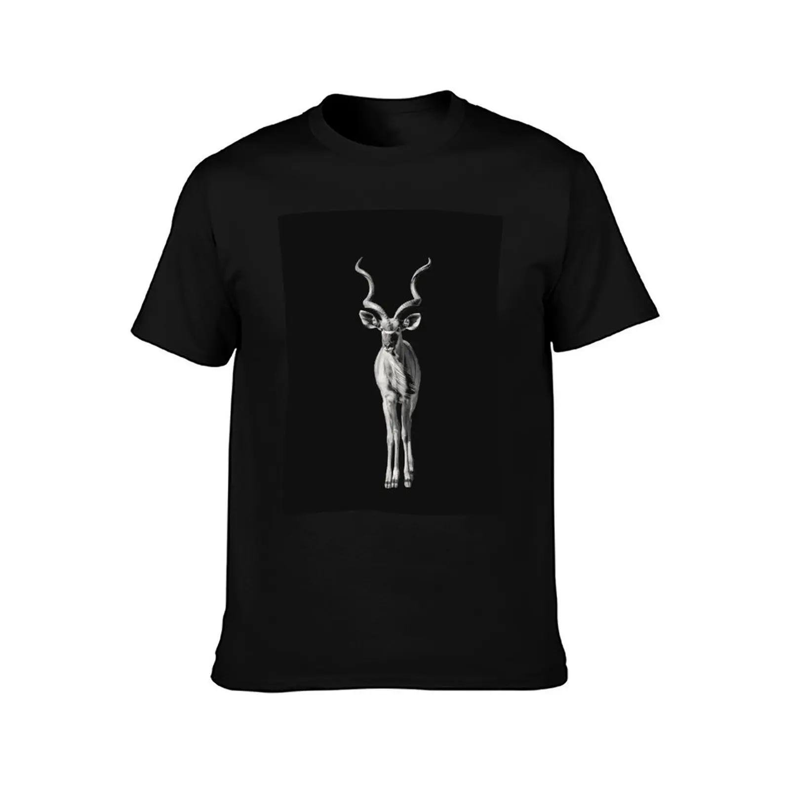 Greater Kudu Antelope Full Figure T-Shirt Summer Casual Cotton Tee Oversized Streetwear Tops Vintage Graphic Print