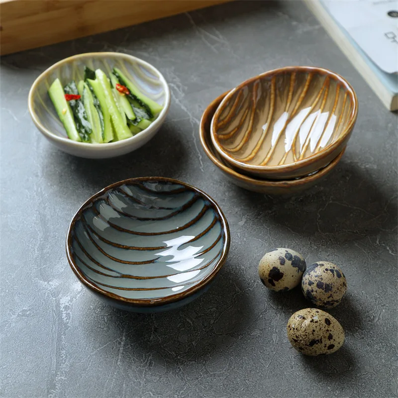 Japanese Style 9 Grid Sauce Dish Bamboo Tray Set Kiln Altered Glaze Hot Pot Dip Sushi Fruit Rice Snack Platter Home Restaurant