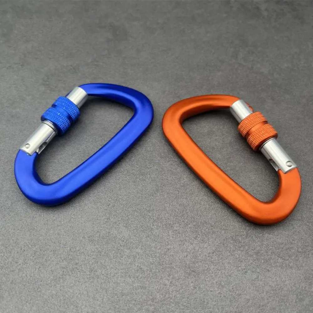 4KN/12KN/25KN Professional Safety Carabiner Aluminum Multicolors D Shape Key Hooks Climbing Security Lock
