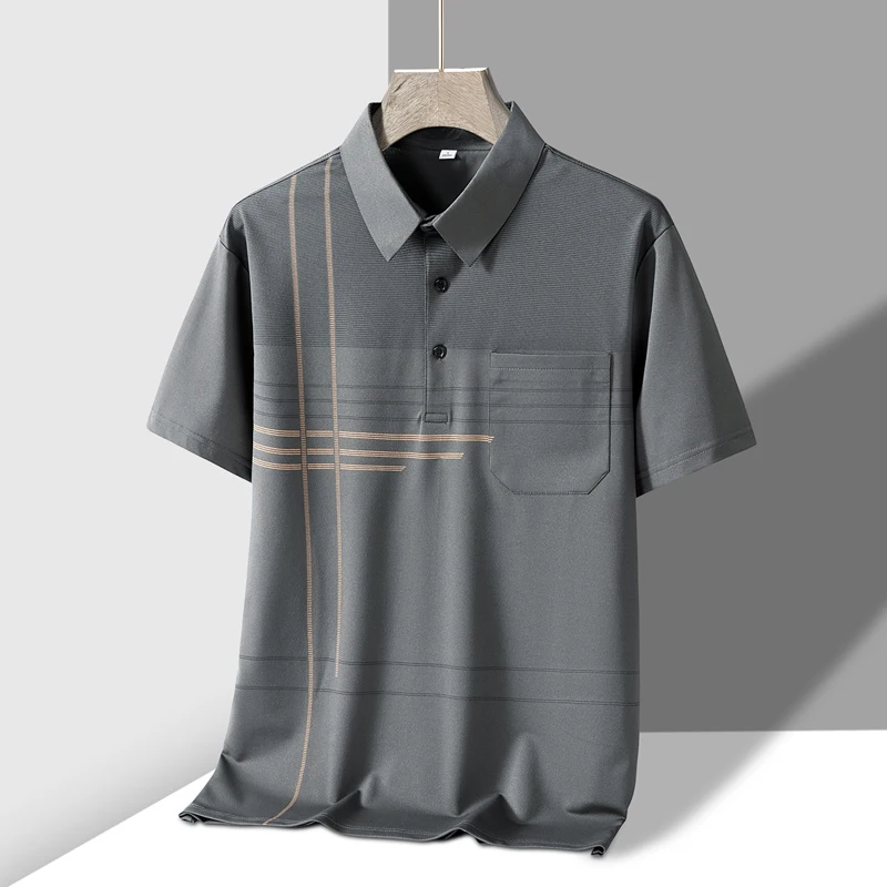 TFETTERS Sommer Golf-Poloshirt für Herren Atmungsaktives Design mit Fronttasche Grafik-Polo-T-Shirt Herren Neue Kollektion 2026