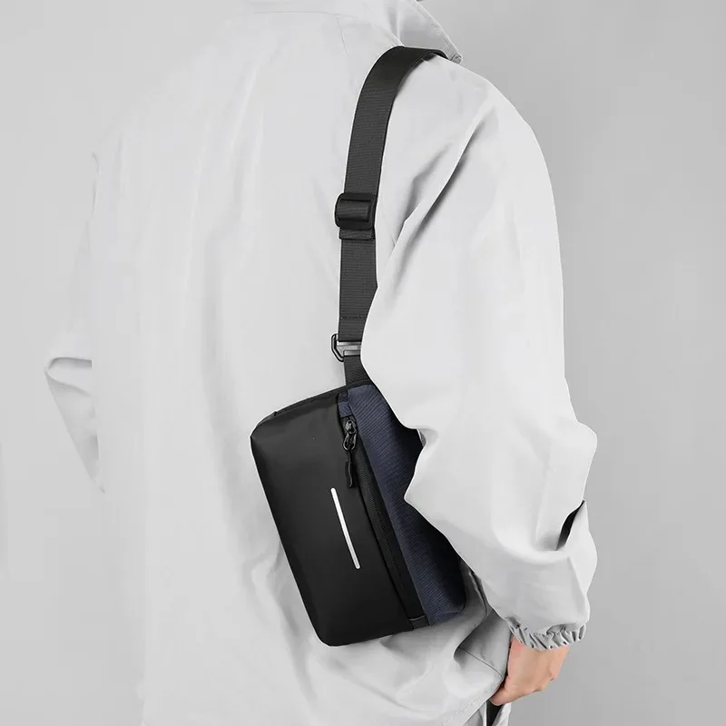 Reflective Men's Chest Bag Large Capacity Business Leisure Crossbody Waist Single Shoulder Bag Sports Cycling Motorcycle Fishing