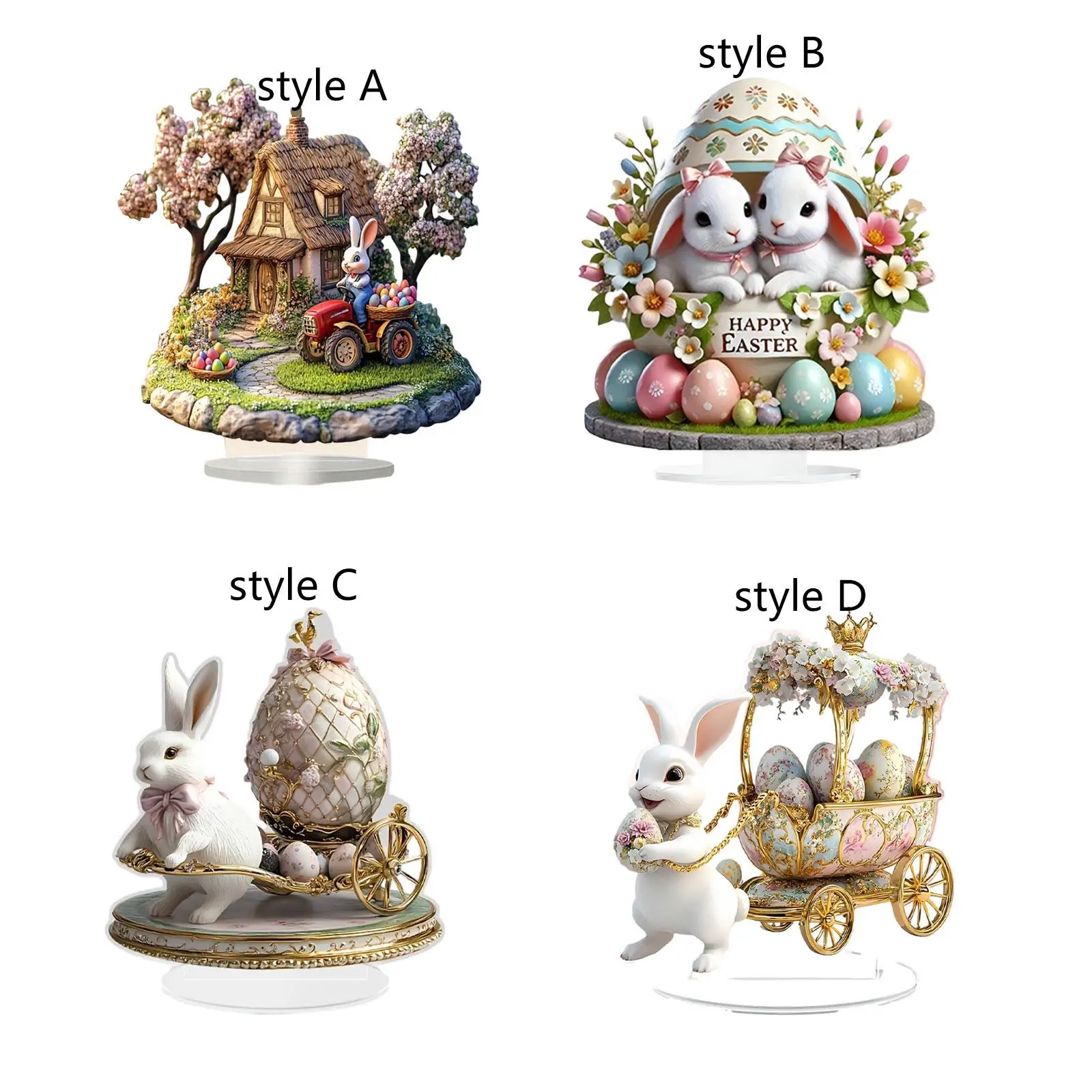 2D Easter Bunny Decor Collectible Easter Decoration for Bedroom Home Indoor