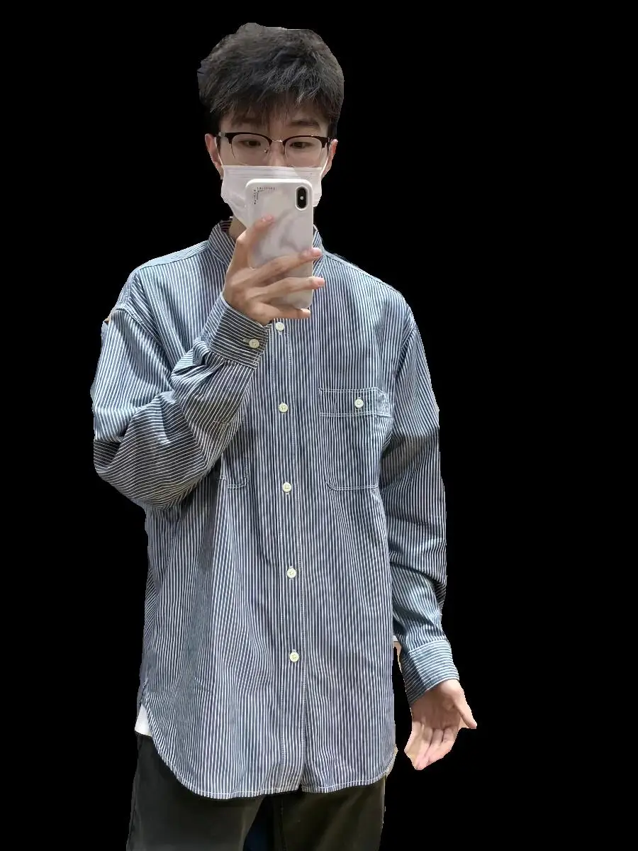 

Spring Casual Waed Long Sve Striped Workwear irt ex Loose Fit Comfortable Spring Collection Faion Top