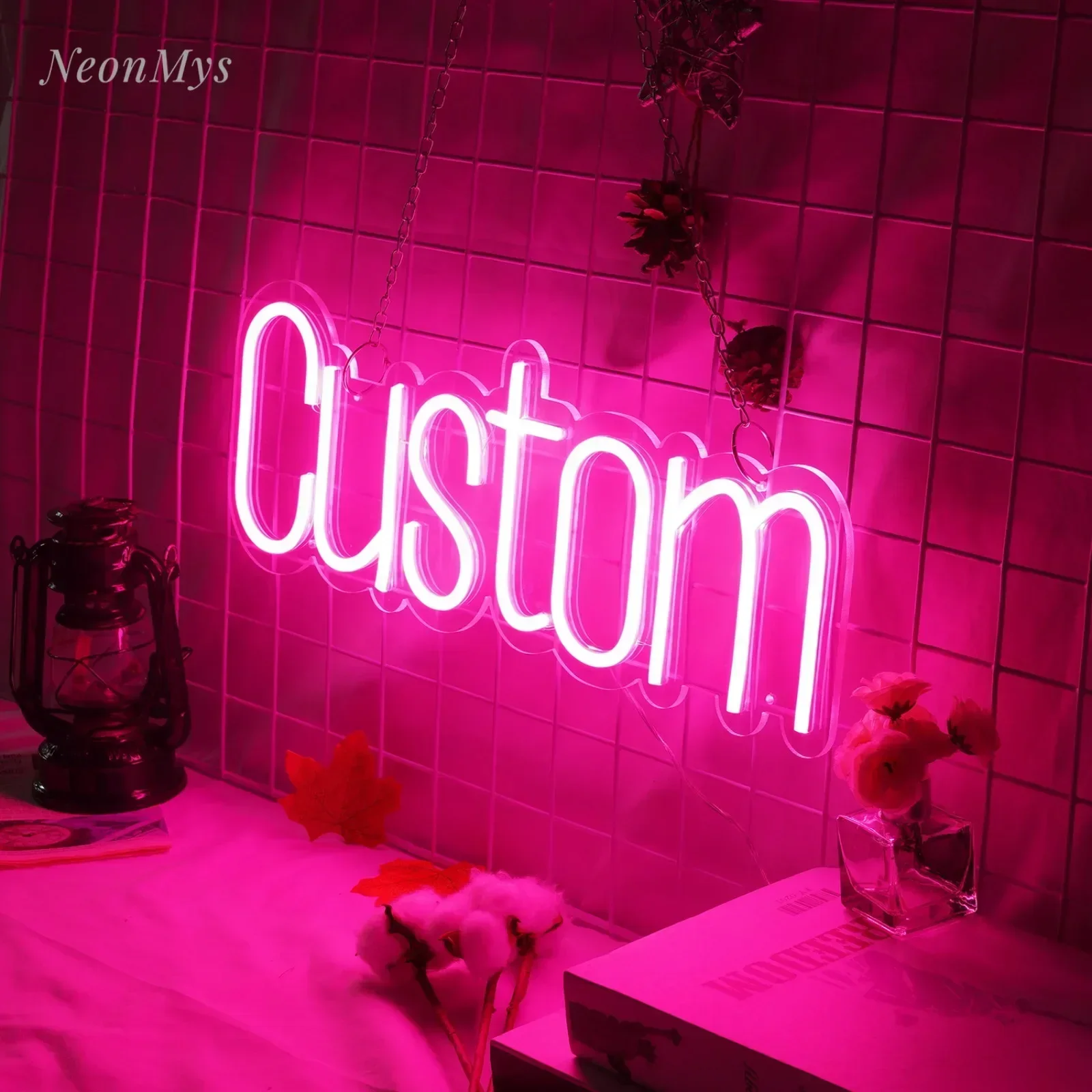 Imagem -03 - Personalizado Neon Flex Sinal Led Coração Rosa Quarto Decoração da Parede Carro Garagem Quarto Colorido Crianças no Quarto