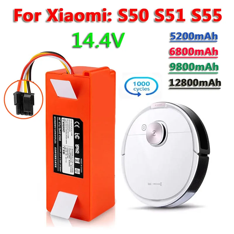 

Original Li-ion Battery 14.4v Robotic Vacuum Cleaner Replacement Battery for Xiaomi Robot Roborock S51 S50 S55 Accessory Spare