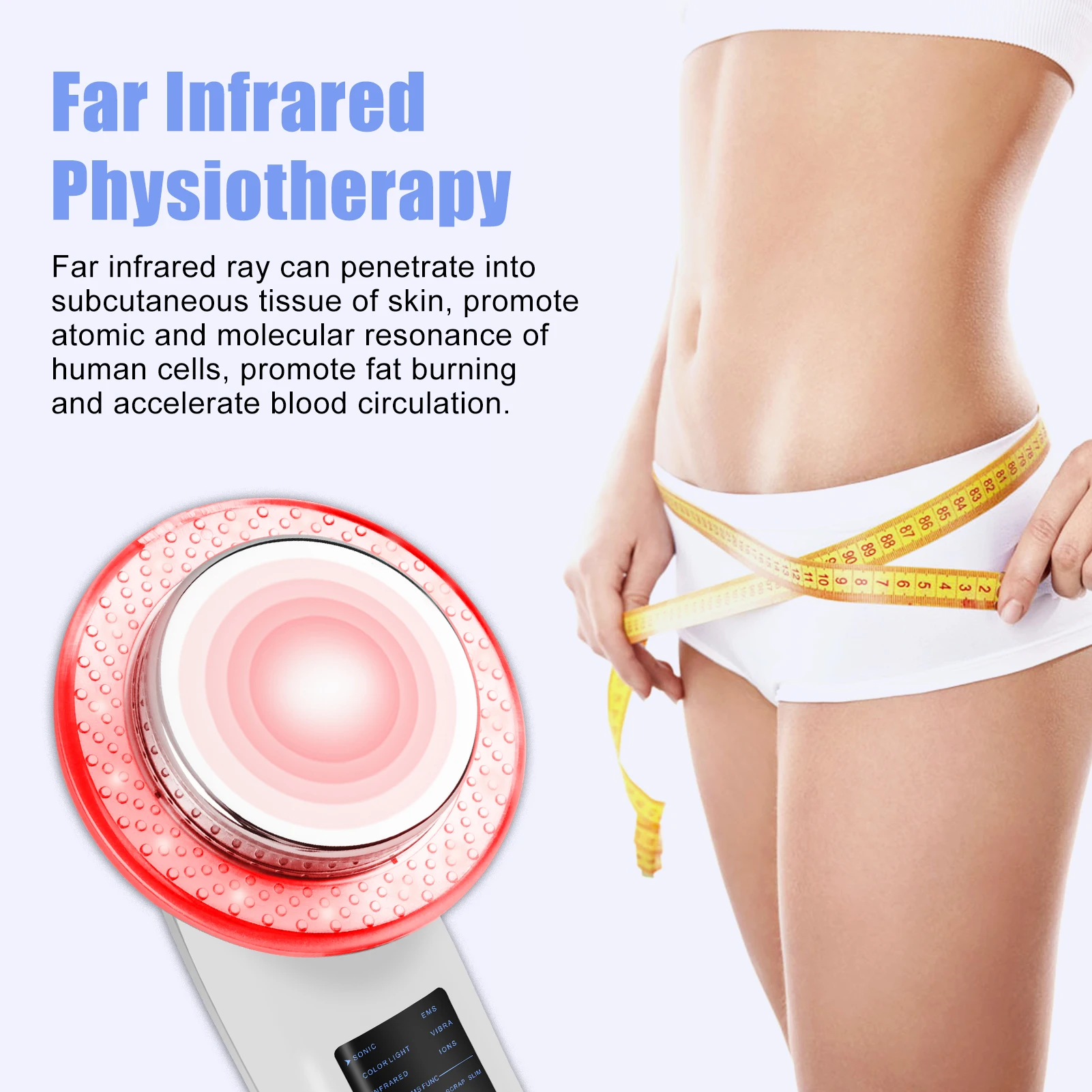 

6 IN 1 Body Shape Massager EMS ultrasonic Slimming Gel Cream RF Infrared 1Mhz Ultrasound Cavitation Fat Burner Bar Weight Loss