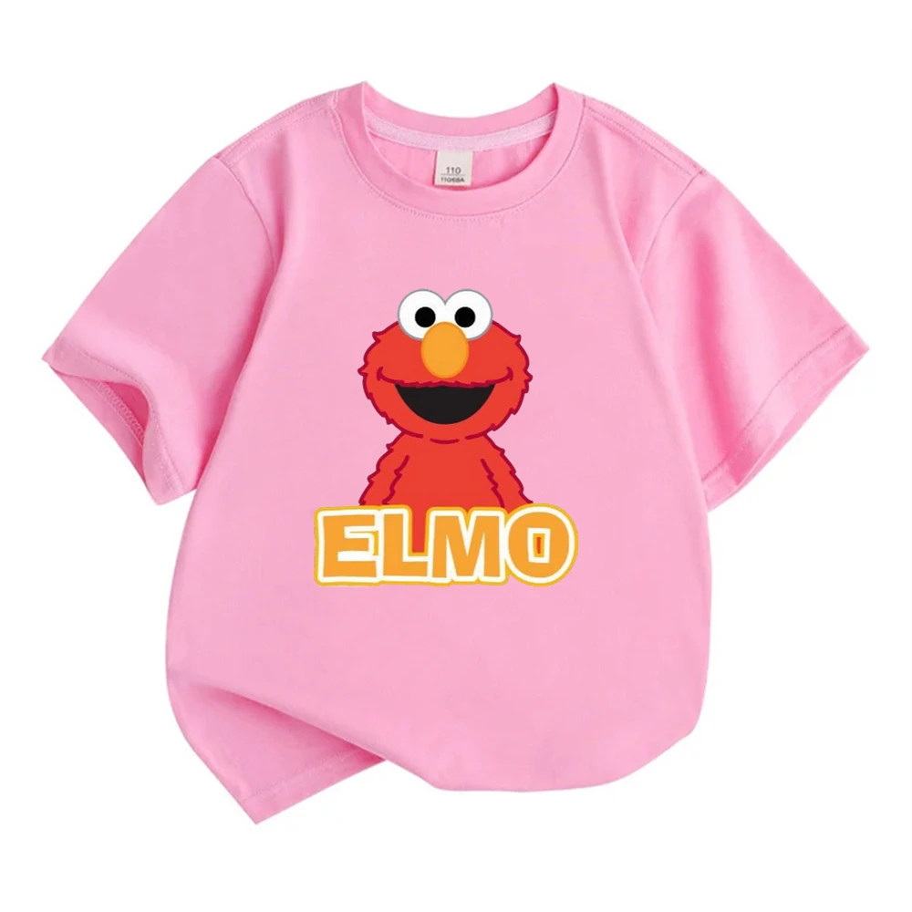 Summer 1pcs Boys Girls Tee Fashion Tops Children Short Sleeve T-shirts Child Loose CasualTshirt Baby Sesame Street Clothes