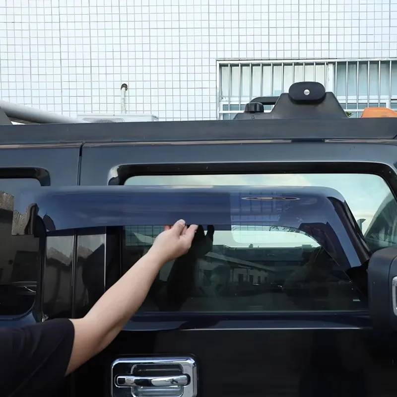 For Hummer H2 H3 SUT SUV 2003-2009 ABS Black Car Sun and Rain Cover Window Side Windshield Car Exterior Modification Accessories