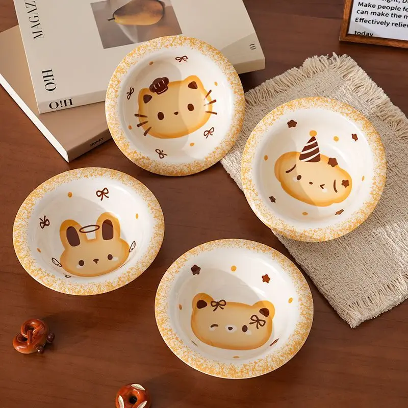 4 Pcs Cartoon Animal Head Ceramics Sauce Dish Seasoning Plates Bowl Table Service Soy Vinegar Dishes