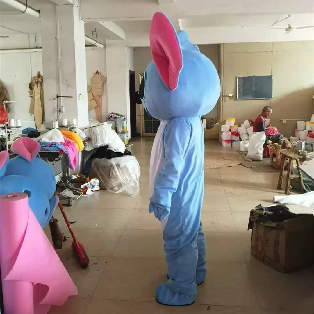 Cosplay kostum karakter kartun, Cosplay Disney Lilo & Stitch, kostum Iklan maskot, gaun pesta, perayaan karnaval hewan