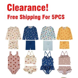 Clearance Kids Swimwear 2024 New Summer Toddler Girls Swimwear Tops + Trunks 2 Pcs Swimsuits for Children Baby Boy Clothes Set