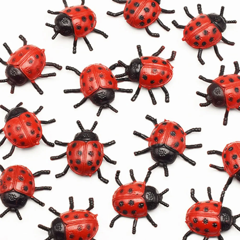 25 pz Pvc simulazione coccinella giocattolo falso Prop Tricky plastica coccinella ragno giocattoli insetti insetti bambino artificiale