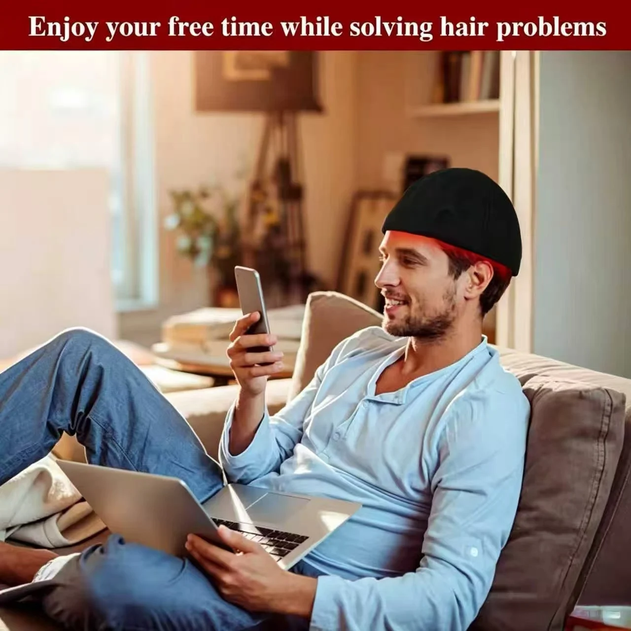 

Professional 212 Diodes Laser Hair Growth Cap 650nm LLLT Red Light Therapy Device for Hair Loss Thicker Hair Home Treatment