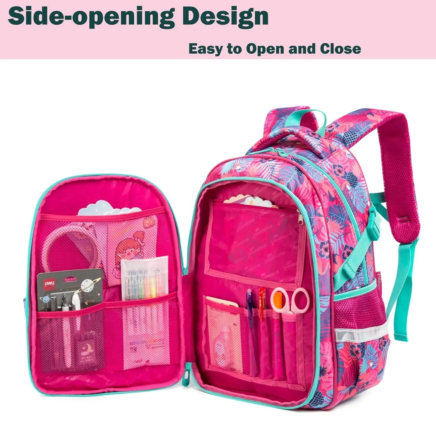 Sac à dos scolaire léger pour enfants avec boîte à lunch et étui à crayons, cartable pour élèves du primaire, filles et garçons, 16 po