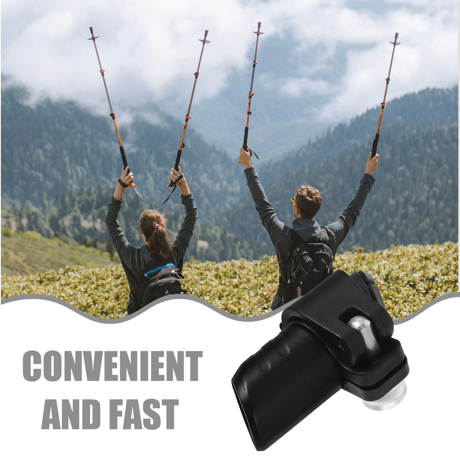 

External Lock Trekking Pole Accessories Fixing Buckles Securing Clip Climbing Stick Plastic Poles