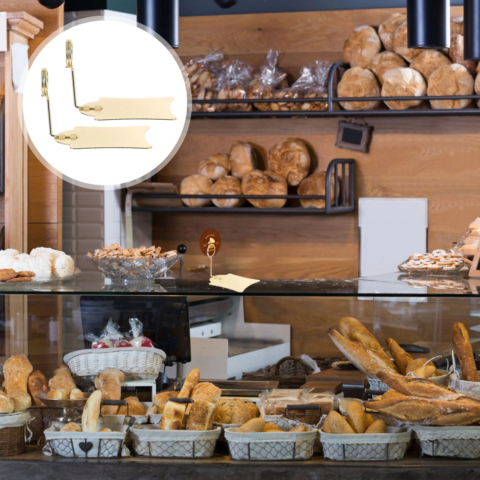 5 Pcs Bins Price Tag Clip Clothing Labels Beard Clamp Black Metal Display Rack Cord Clips