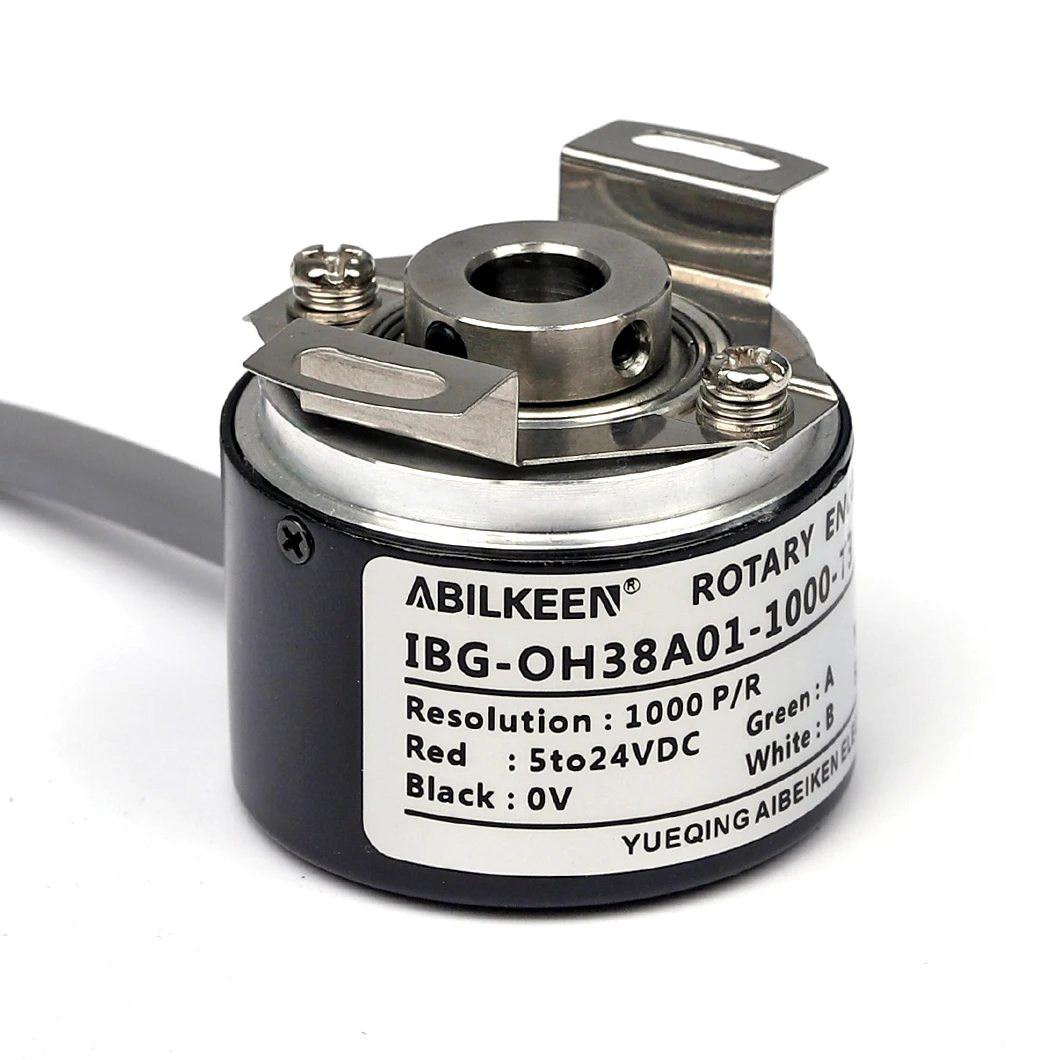 ABILKEEN 6/8mm Half-Hollow Shaft Magneto Electric Rotary Encoder 38MM Incremental Roatry Encoder 1024/2048/4096 Rotary Encoder