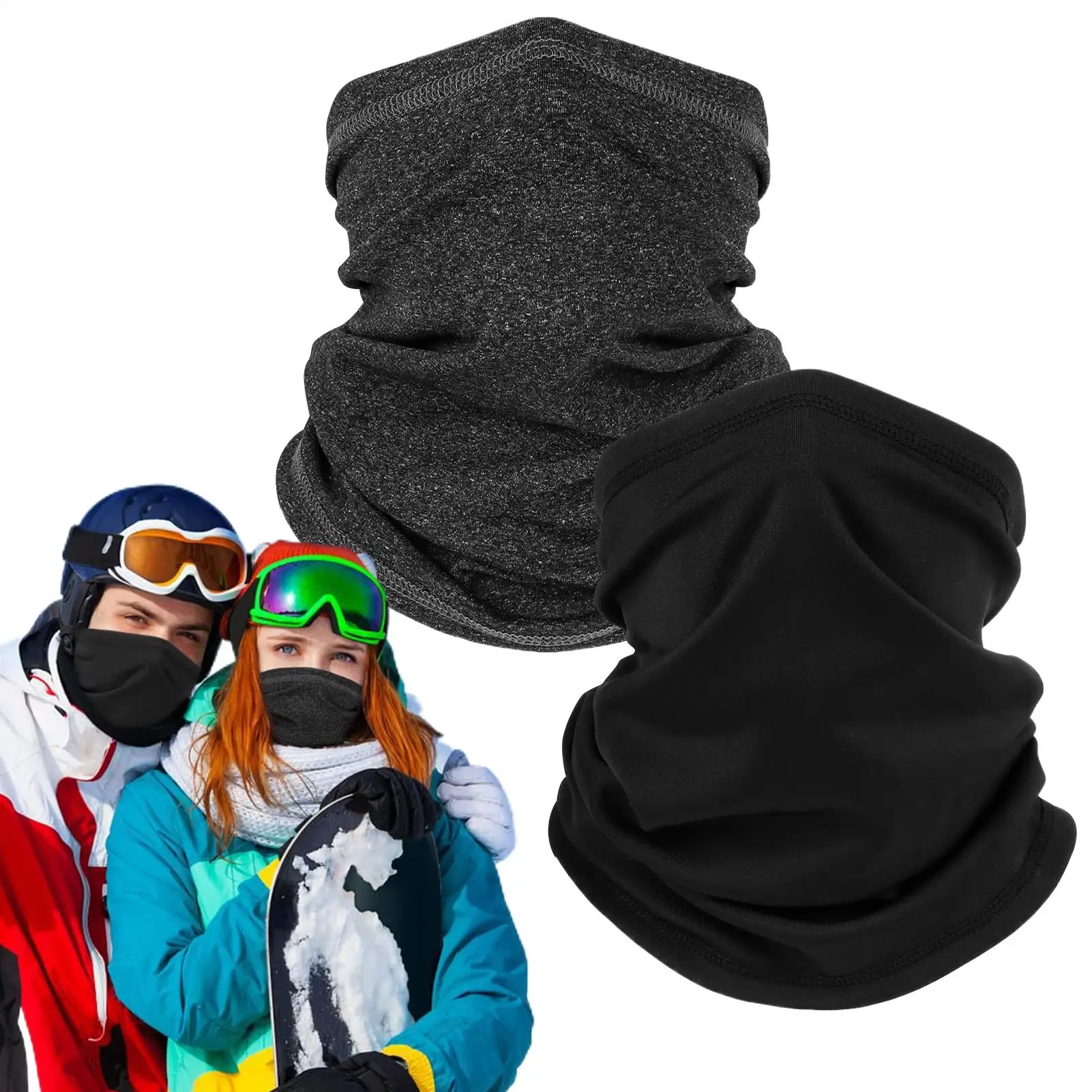 Neck Warmer Men 2 Pieces Face Cover Wrap Scarves Neck Wrap For Adult Men Running Riding Fishing Outdoor Motorcycle Cold Weather